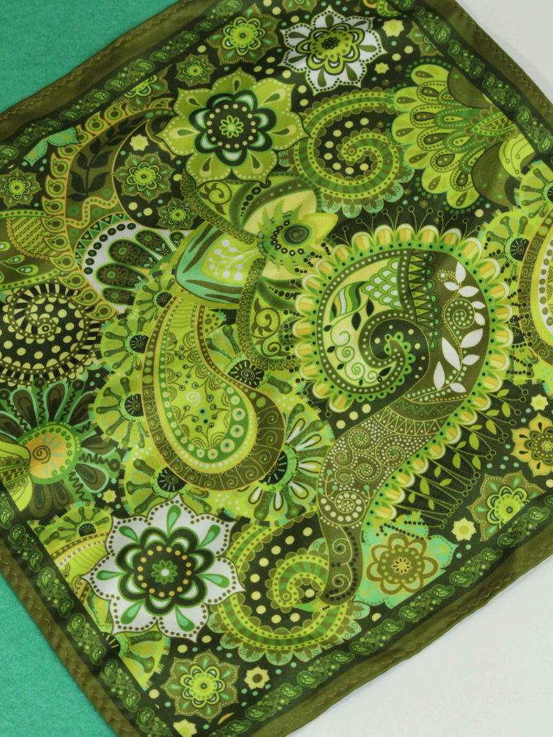 Green Paisley Pocket Square