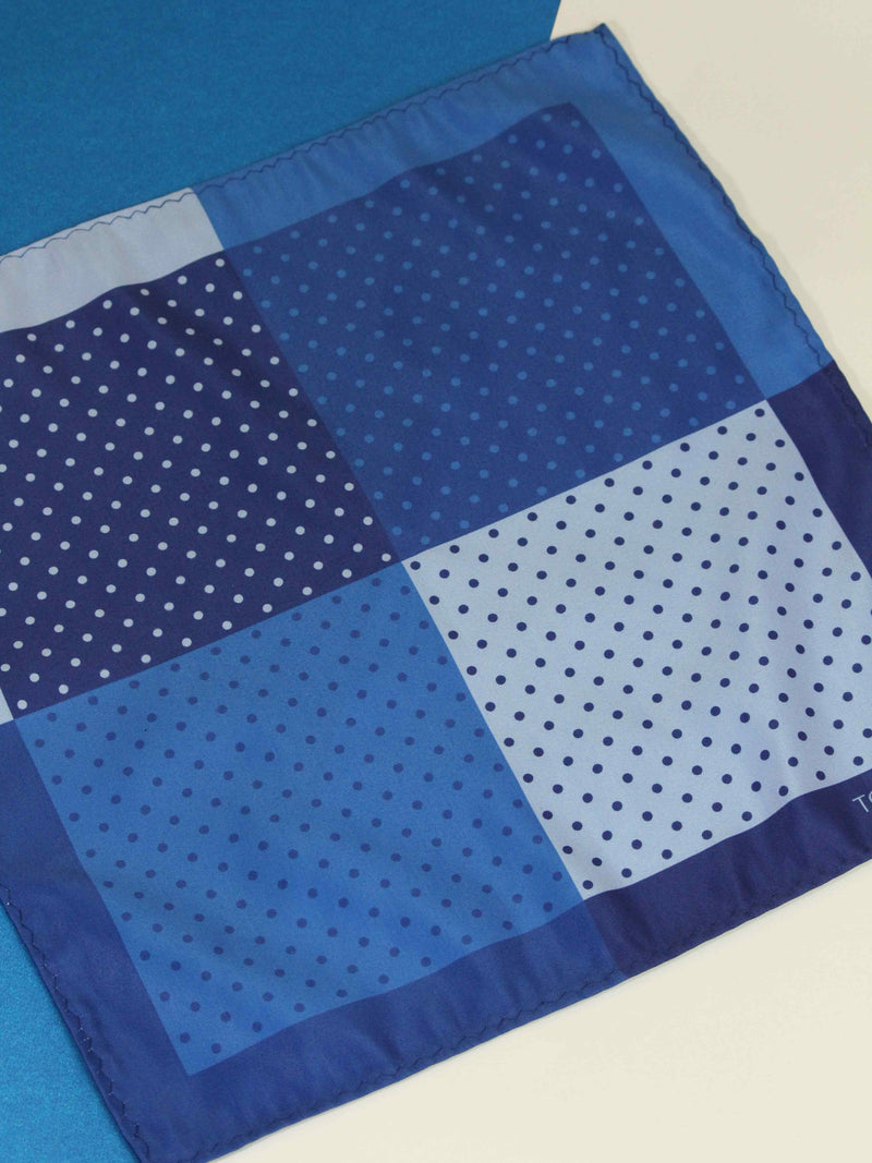 Blue Polka Printed Pocket Square