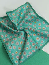 Turquoise Floral Pocket Square