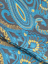 Blue Paisley Woven Ascot & Pocket Square