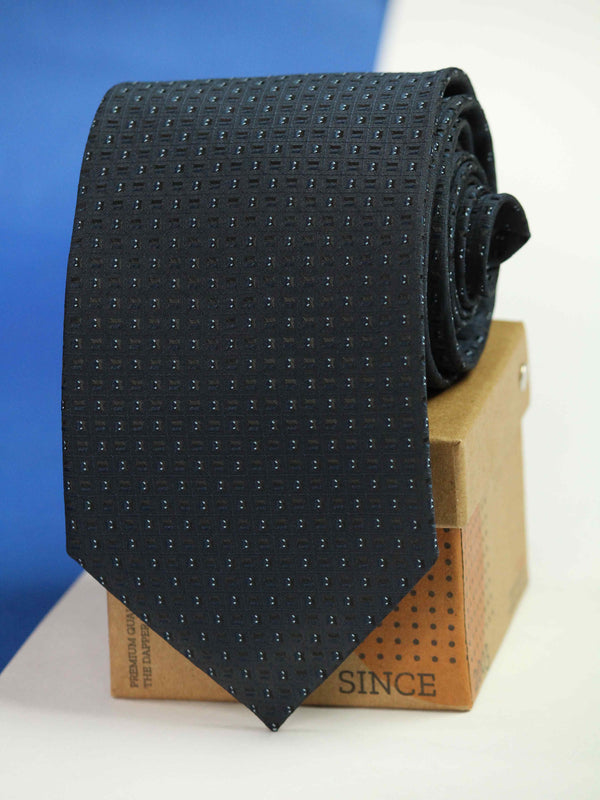 Navy Blue Geometric Broad Necktie