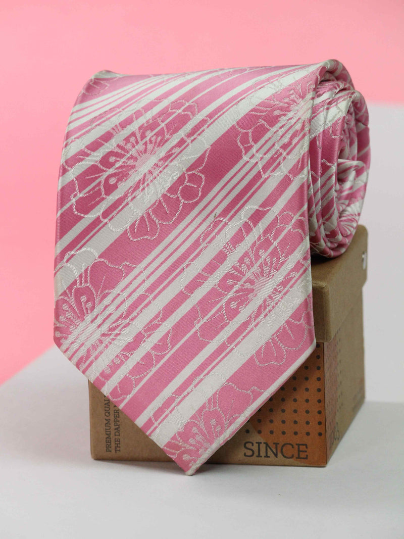 Pink Stripe Handmade Broad Necktie