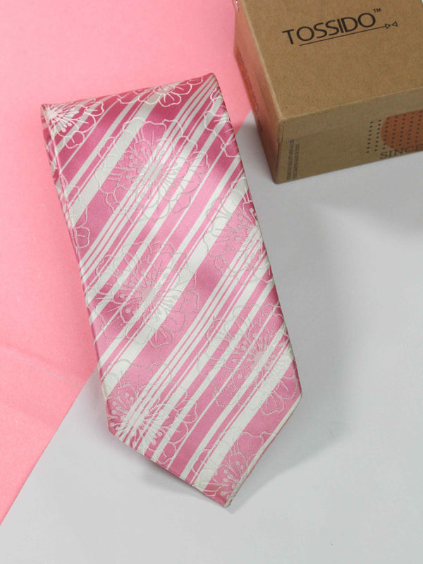 Pink Stripe Handmade Broad Necktie