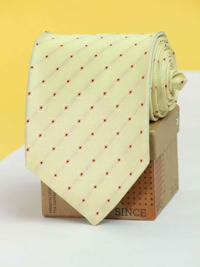 Yellow Geometric Broad Necktie