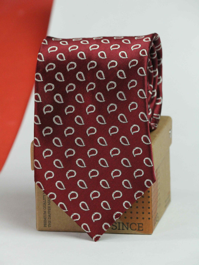 Maroon Paisley Broad Necktie