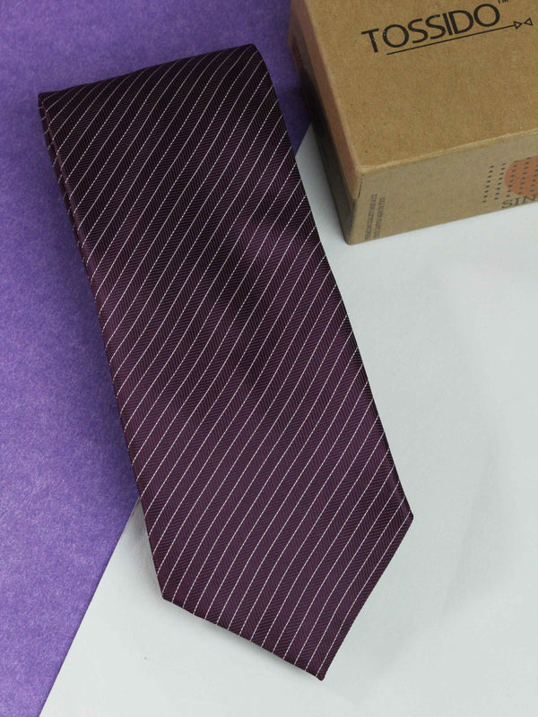 Purple Stripe Broad Necktie