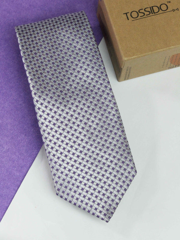Purple Geometric Broad Necktie