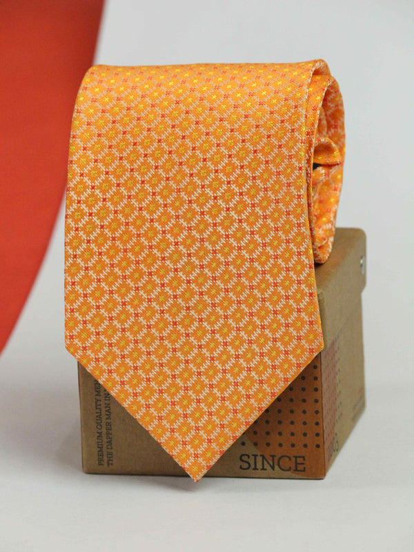 Orange Check Broad Necktie