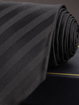 Black Striped Broad Necktie