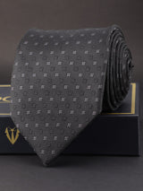 Black Geometric Broad Necktie