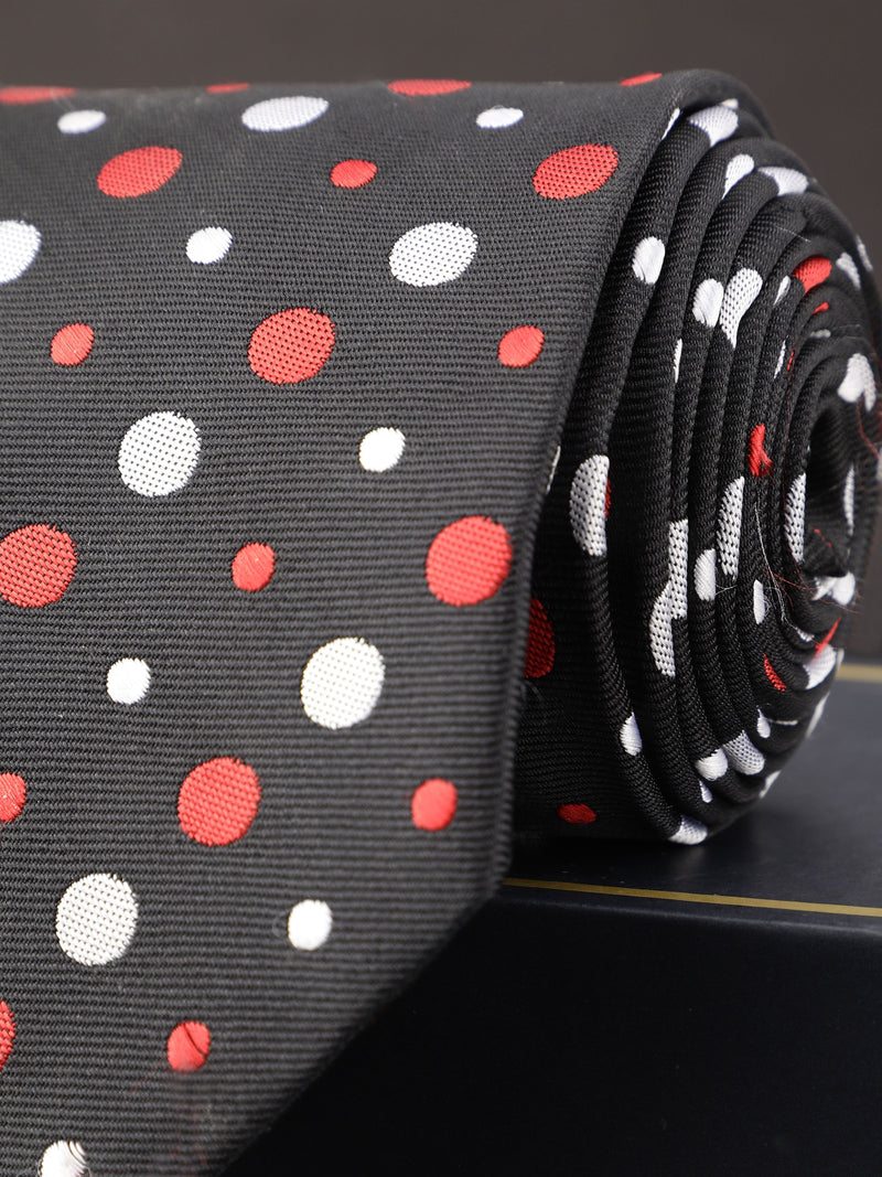 Black Polka Broad Necktie