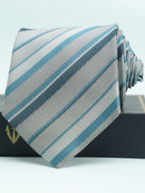 Grey Striped Broad Necktie