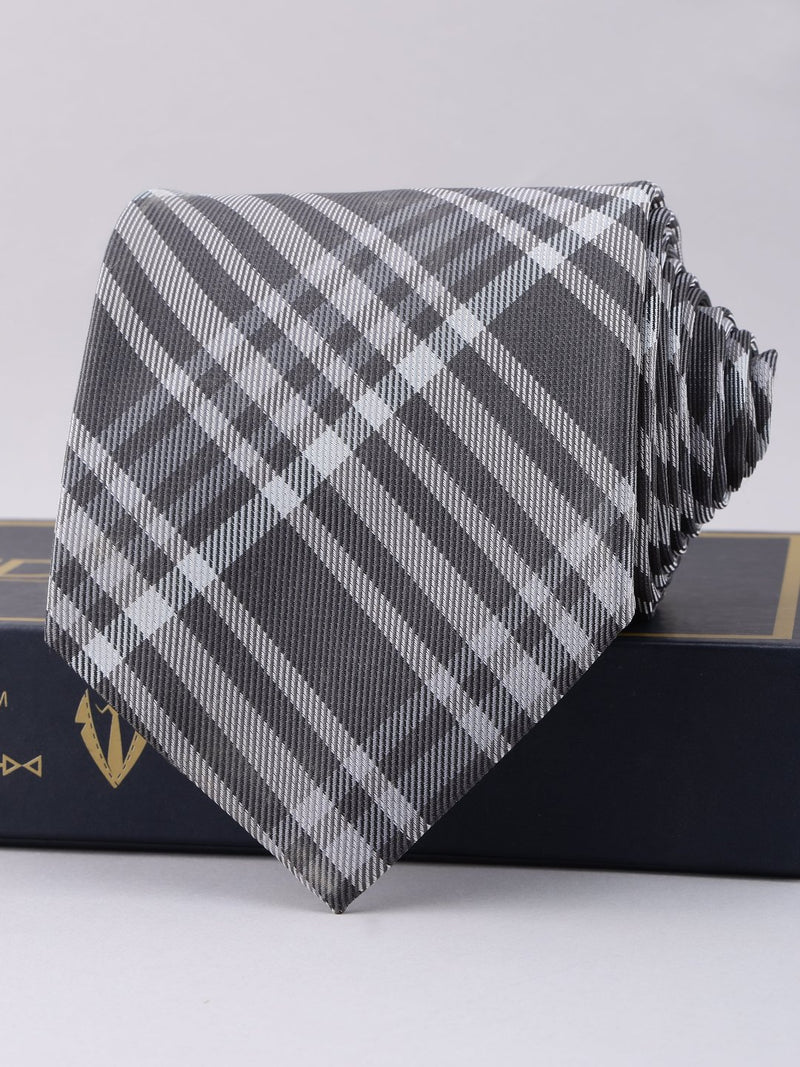 Grey Check Broad Necktie