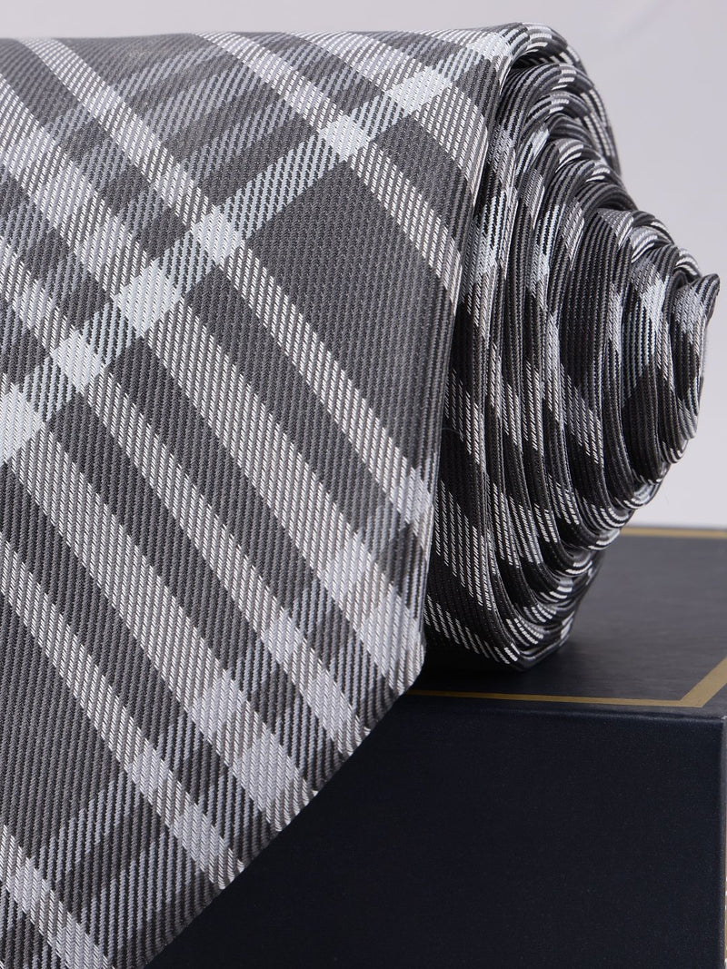 Grey Check Broad Necktie