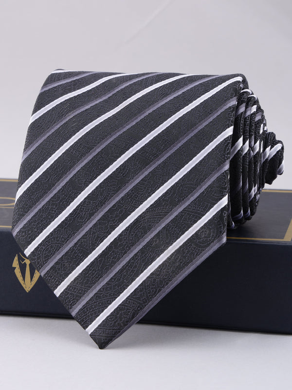 Black Striped Broad Necktie