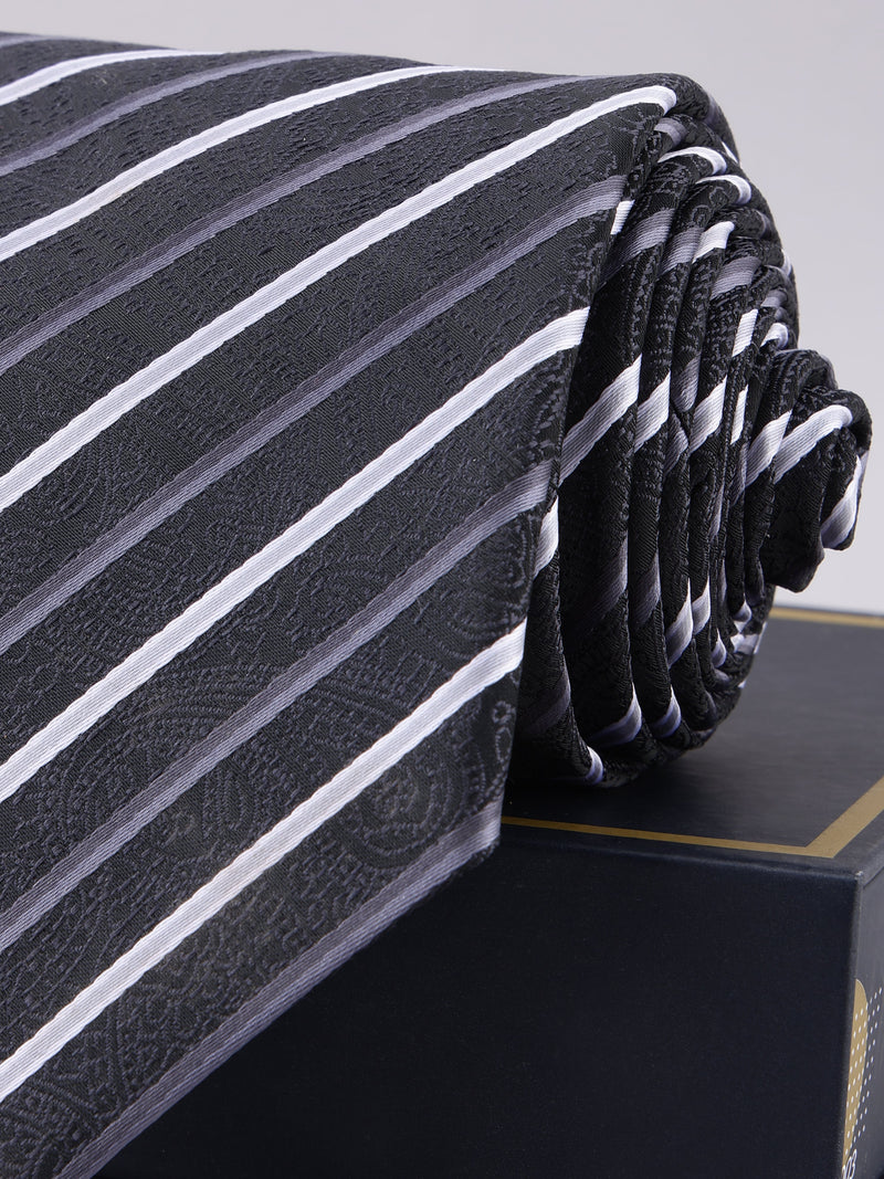 Black Striped Broad Necktie