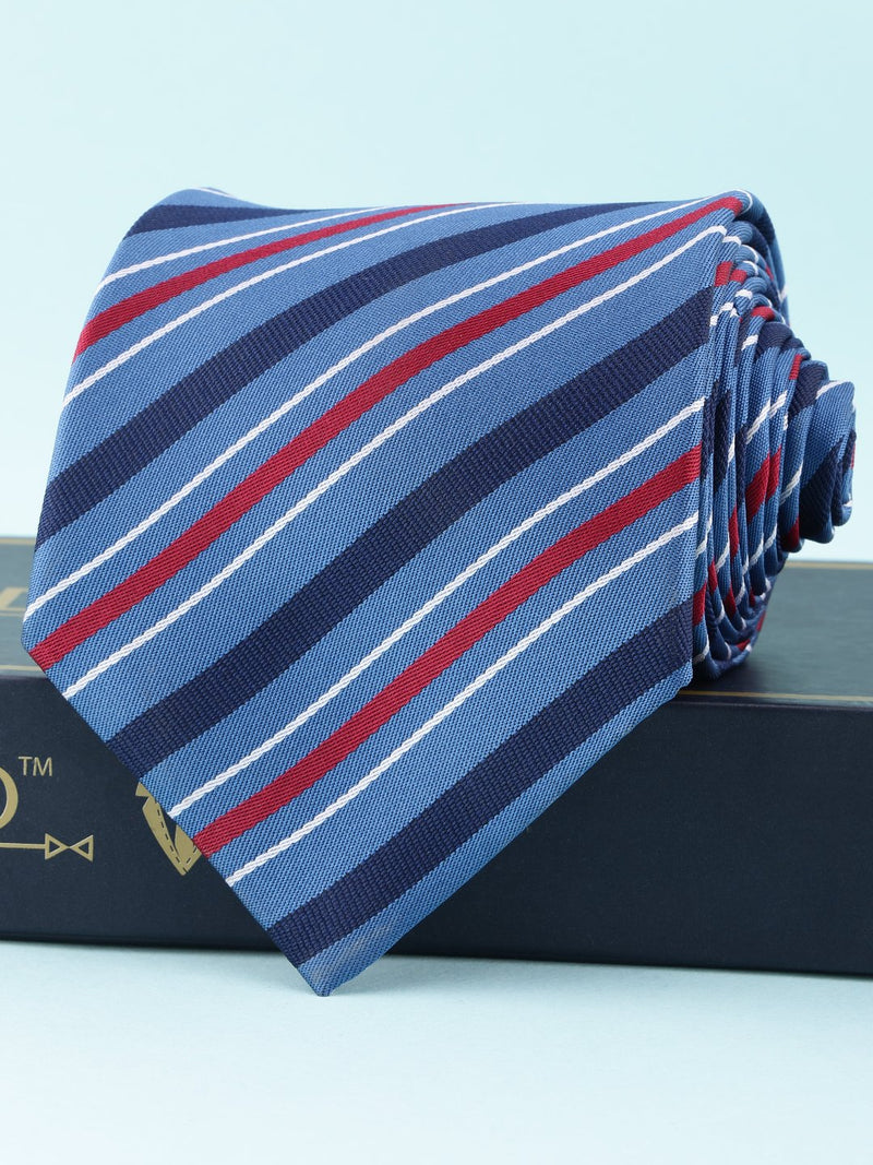 Blue Striped Broad Necktie