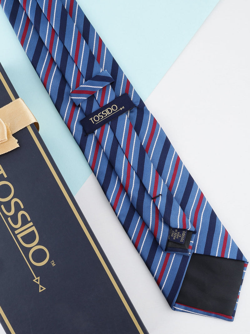 Blue Striped Broad Necktie