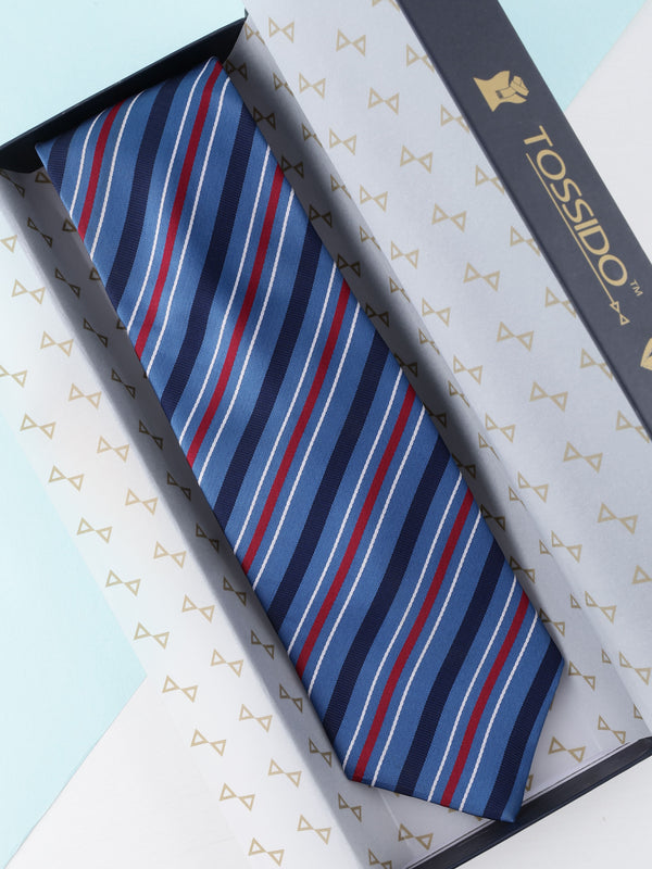 Blue Striped Broad Necktie