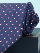 Blue Geometric Broad Necktie