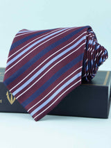 Maroon Striped Broad Necktie