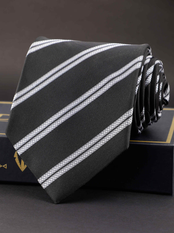 Black Striped Broad Necktie