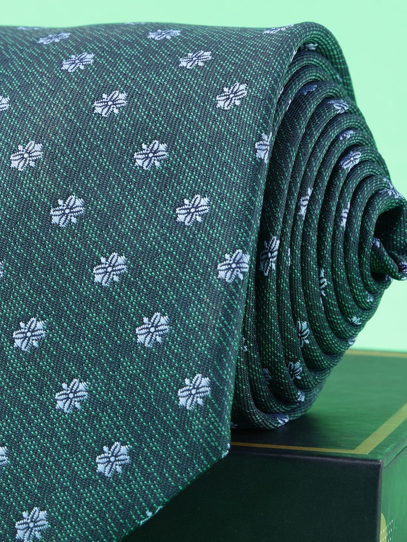 Green Floral Broad Necktie