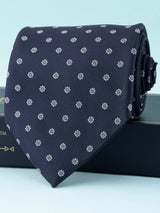 Blue Geometric Broad Necktie