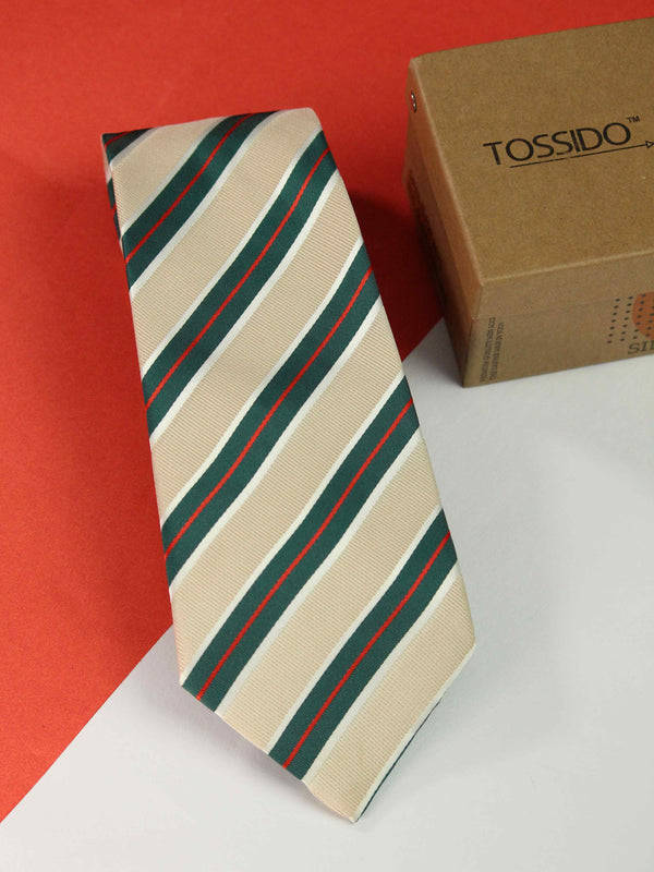 Cream Stripe Broad Necktie