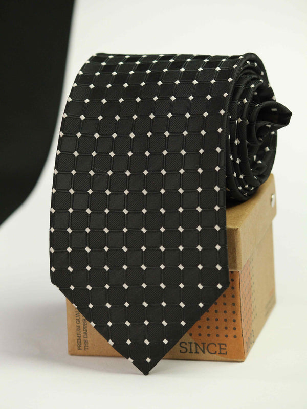 Black Geometric Broad Necktie