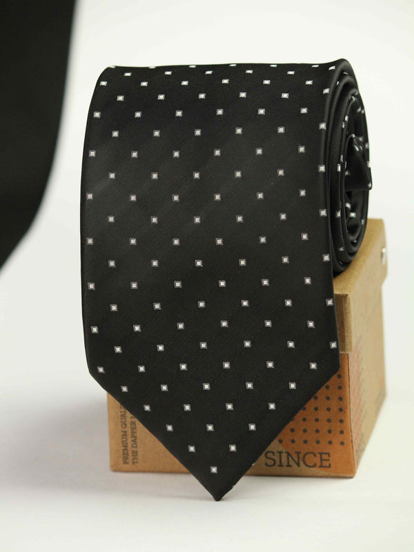 Black Geometric Broad Necktie