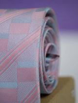 Pink Geometric Broad Necktie