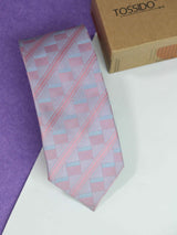 Pink Geometric Broad Necktie