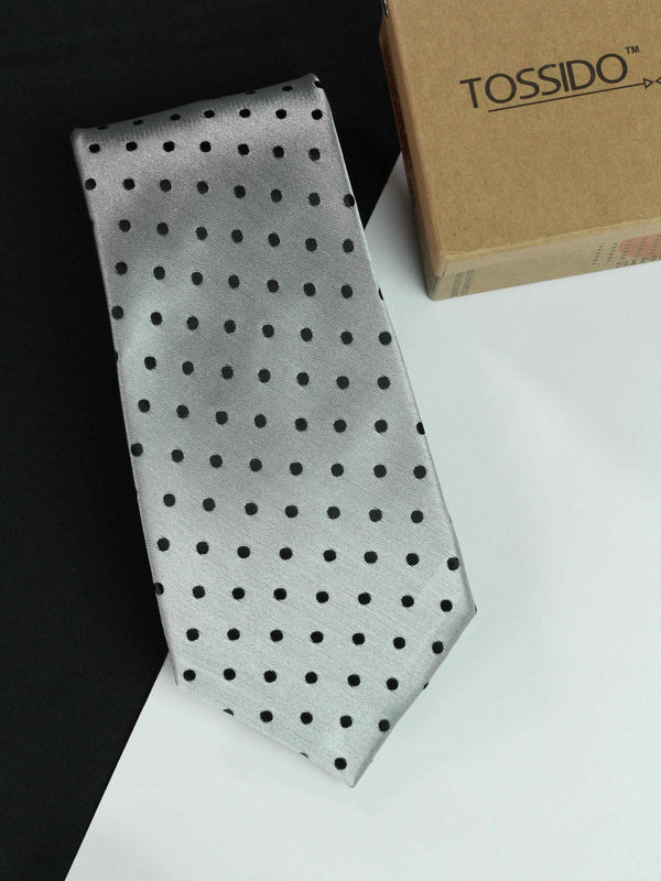 Grey Polka Broad Necktie