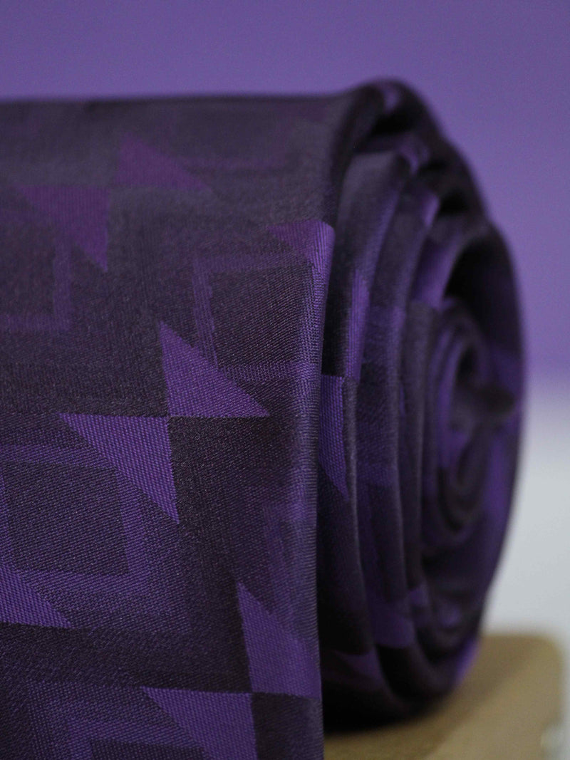 Purple Geometric Broad Necktie