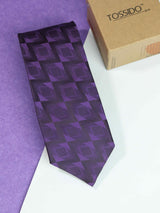 Purple Geometric Broad Necktie