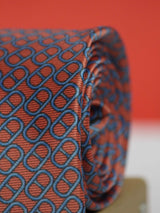 Orange Geometric Broad Necktie
