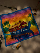 Orange Houseboat Sunset City Scarf