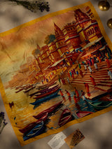Yellow Varanasi Ghats City Scarf