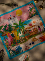 Pink Beach Lighthouse City Scarf