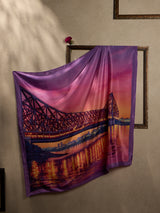 Purple Howrah Bridge City Scarf