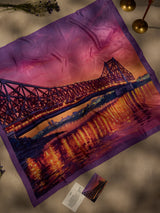 Purple Howrah Bridge City Scarf