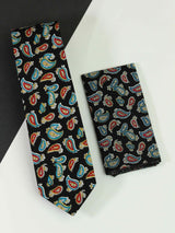 Black Paisley Necktie & Pocket Square Giftset