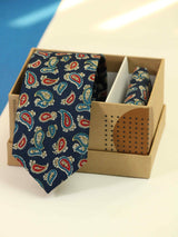 Blue Paisley Necktie & Pocket Square Giftset