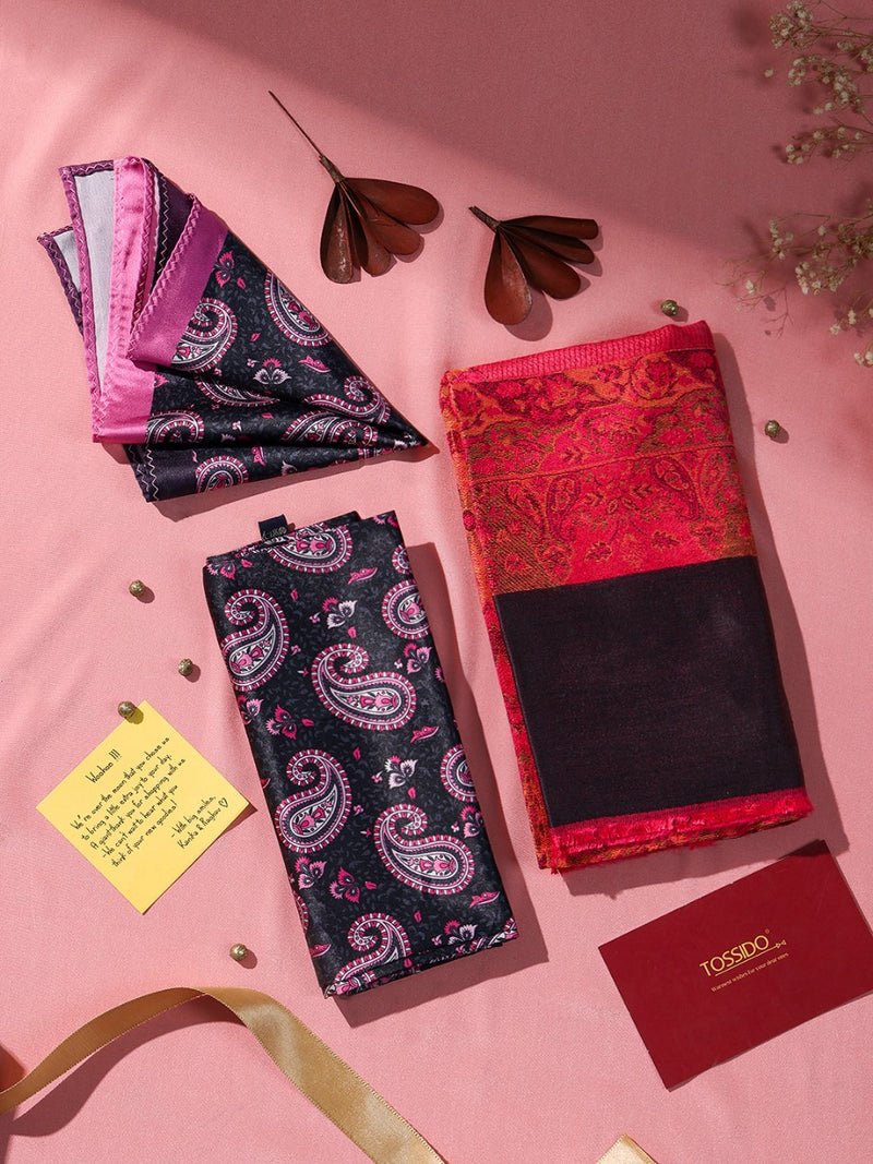 Luxury His & Hers Stole and Pocket Square Gift Box