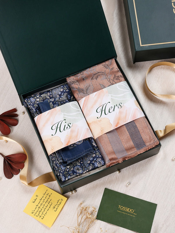 His & Hers Signature Stole & Pocket Square Gift Hamper