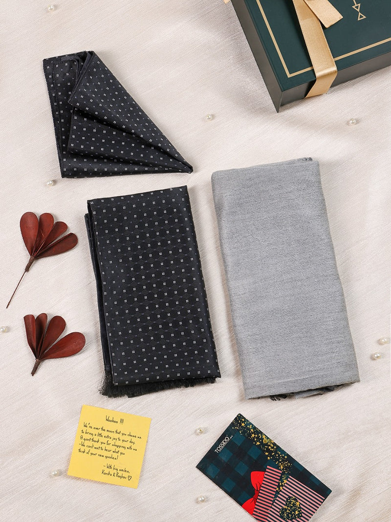 Trendy His & Hers Stole & Pocket Square Gift Set