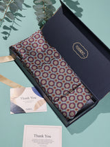 Maroon Medallion Woven Cravat & Pocket Square Set - TOSSIDO