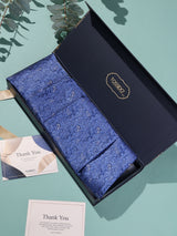 Royal Blue Paisley Woven Cravat & Pocket Square Set - TOSSIDO