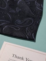 Black Paisley Woven Cravat & Pocket Square Set - TOSSIDO